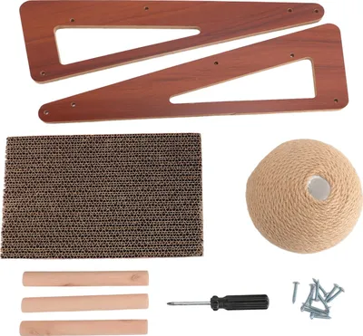Image de Griffoir pour chat, structure stable, protège les meubles, grand tapis à griffer avec jouet en forme de balle pour l'intérieur