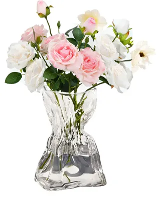 Immagine prodotto di Omgoods - Vaso in vetro trasparente, 20 cm, ideale per fiori
