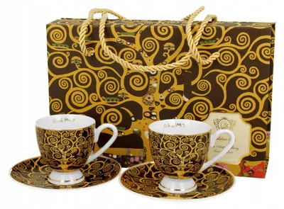 Produktbild von Duo TREE OF LIFE Espresso-Tassen-Set Golden Line Klimt-inspiriert