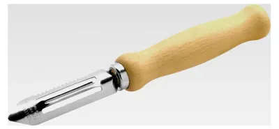 Produktbild von Sparschäler 15 cm mit Holzgriff und Edelstahl-Doppelklinge für Gemüse und Obst