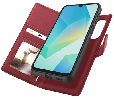 Obrázek produktu pro Mayaxess, pouzdro s RFID ochranou pro telefon Samsung Galaxy A16, s odnímatelným obalem, červené barvy