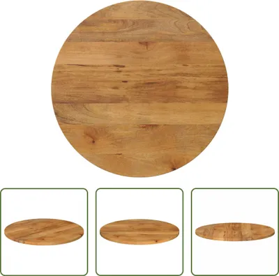 Produktbild von The Living Store Tischplatte Ø 70x2,5 cm Rund Massivholz Mango