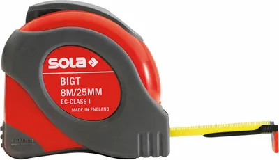 Zdjęcie produktu dla SOLA taśma miernicza kieszonkowa BIG T dł.8m szer.25mm mm/cm EG I Ku.przycisk stop - 50021401