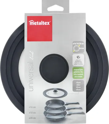 Produktbild von Metaltex Universal Glasdeckel Silikonrand 20cm Anti-Spritzdeckel