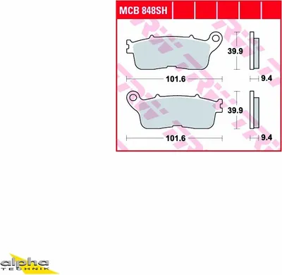 Produktbild von TRW Bremsbelagsatz MCB848SH VFR1200F SC63