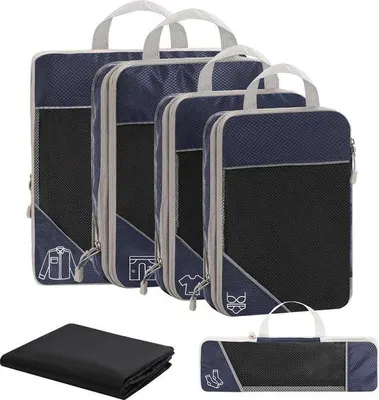 Produktbild von Kompressionspack Reisekoffer Organizer Marineblau