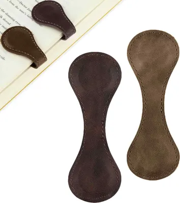 Produktbild von 2 Stück Personalisiert Lesezeichen Magnetisch, Vintage-Seitenmarkierungsclip Lesezeichen Leder, Buchseitenhalter Buchliebhaber Lesergeschenk, für Frauen Bücherwurm Buchliebhaber Lesergeschenk.