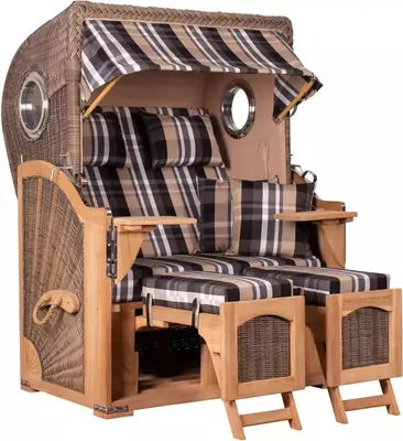 Produktbild von Strandkorb Rantum Teak PE grey Dessin 583