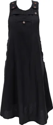 Produktbild von Latzrock, Trägerkleid, Hippierock - Schwarz, Damen, Baumwolle, Größe: S/M