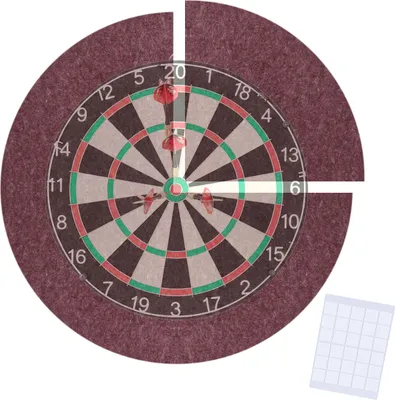 Produktbild von Relaxdays Dartscheibe Schutzring, 4-teilig, Ø 60 cm, Catchring aus Filz, Surround Board, Wand, inkl. Klebepads, bordeaux