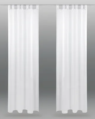 Produktbild von 2er Pack Gardine Transparent Noella Schlaufen, Größe: 140 x 175cm (Weiß)