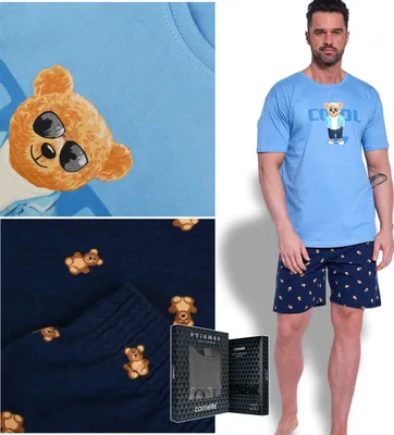 Produktbild von Cornette Pánské pyžamo s krátkým rukávem Teddy Bears Bavlna velikost XL