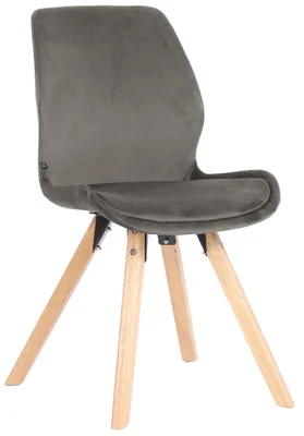 Produktbild von CLP Esszimmerstuhl Luna Modernes Design, Gestell natura, gepolsterter Sitz grau Material Samt