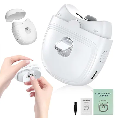 Produktbild von Nagelknipser, Elektrischer Nagelschneider mit Licht, Gebogenes Design, Automatischer Nagelknipser für Babys, Kinder, Erwachsene, Senioren