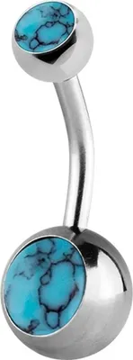Immagine prodotto di Karisma Doppia Gemma Creata in Acciaio Inox Turchese - 1,6x10mm