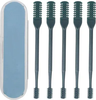 Image de Kit de tondeuse pour poils de nez, lot de 5, unisexe, pour adultes, non électrique, brosse rotative