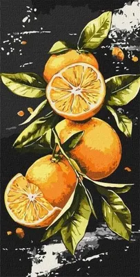 Produktbild von Malen nach Zahlen – Saftige Orangen, 40x88 cm – Ideyka