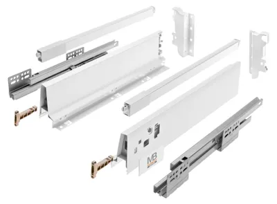 Produktbild von GTV Modern Box Square 250 mm, mittelhoch, Belastbarkeit 40 kg, weiß – leises Schließen – der Mechanismus lässt die Schublade nicht | Högert Technik