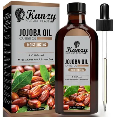 Produktbild von Jojobaöl Haaröl Hautöl - Kaltgepresst - 120 ml - 100 % rein - Glasflasche mit Pipette