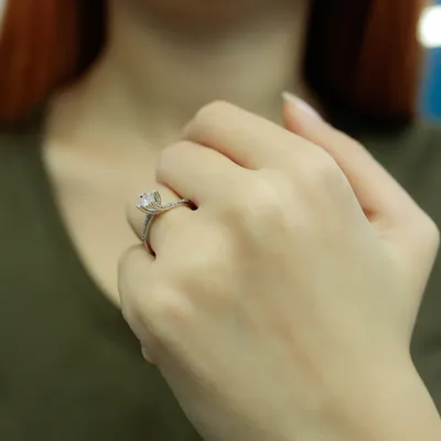 Produktbild von 0,40 Carat Diamant Solitär Ring Antragsring 14 Karat Weißgold