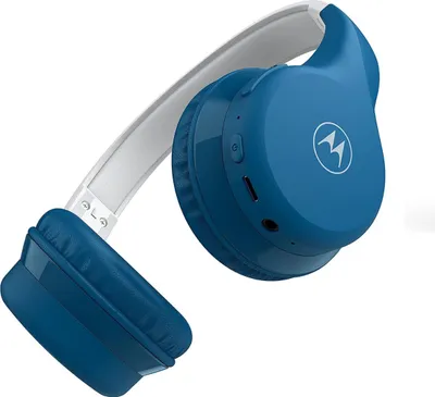 Obrázok produktu pre Motorola Sound Kids slúchadlá MOTO JR300 - slúchadlá pre deti - limit hlasitosti 85 dB - s rozdeľovačom zvuku - BPA-Free - od 3 rokov - modrá/sivá