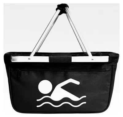 Produktbild von Faltbarer Einkaufskorb für Schwimmen, 20 Liter, Tragekorb in Schwarz