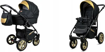 Obrázok produktu pre BabyLux® Gold Lux | Kočík 2v1 Set | Onyx | Kombinovaný kočík | Set kočíka | Buggy + Ba