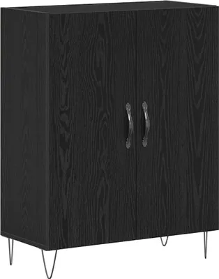 Image de vidaXL Sideboard noir imitation chêne 69,5 x 34 x 90 cm Bois composite