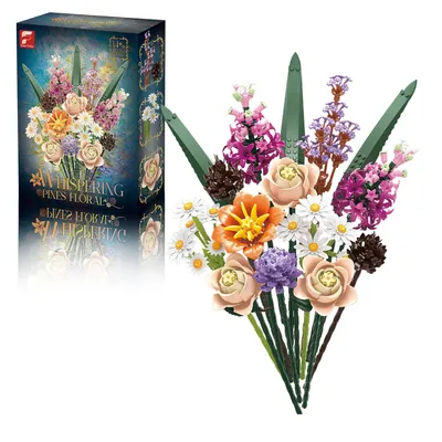 Produktbild von Klemmbausteine Blumen 12 Wildblumen Set Blumenstrauß Bausteine 1190 St.