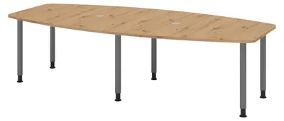 Produktbild von bümö Konferenztisch mittel KT28 - Nachbildung: Asteiche, tischfuss: Füße in Graphit