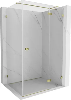 Produktbild von Mexen Lunar T Duschkabine schwenkbar rechts 90 x 80 , transparent, gold - 834T-090-080-50-00-P