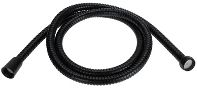 Image de Flexible de douche en acier inoxydable, noir, 150 cm, filetage 1/2
