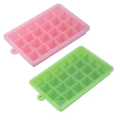 Produktbild von Silicone Eiswürfel-Formen 2 Stück, Flexible Anti-Geruchs-Eiswürfelbehälter Mit Deckel Für Whiskey Und Babynahrung