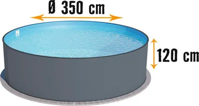 Produktbild von Aufstellpool Stahlwandpool rund Ø 350x120 cm ohne Zubehör grau