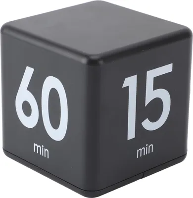 Obrázek produktu pro Flip Timer 15 20 30 60 minut Gravitační mini odpočítávací časovač pro vaření, studium, cvičení, černý