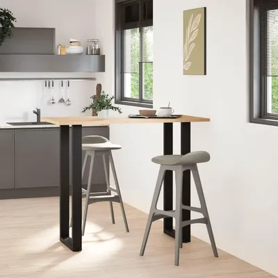 Image de vidaXL Pieds de table de bar en U 2 pcs. noir 40x(110-111) cm acier