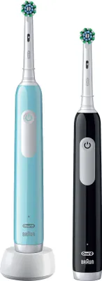 Produktbild von Oral-B Pro 1 PRO1CRSDUO Set mit 2 rotierenden, oszillierenden elektrischen Zahnbürsten für Erwachsene