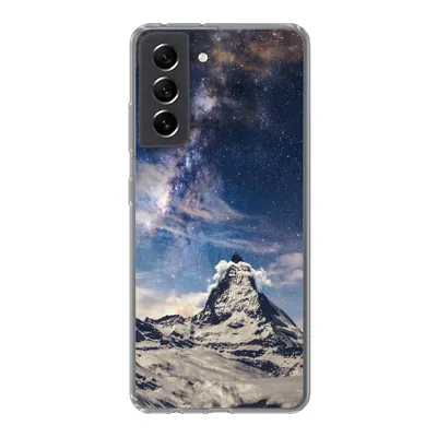 Produktbild von MuchoWow® Handyhülle Schutzhülle Hülle für Samsung Galaxy S21 FE Berge - Sterne - Universum - Jungen - Mädchen - Kinder Silikon Softcase Handy Hülle - Mobiltelefonhülle