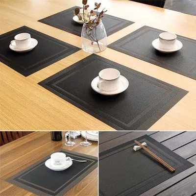 Immagine prodotto di Famanu, set di 6 tovagliette lavabili e resistenti al calore, in PVC, dimensioni 30 x 45 cm