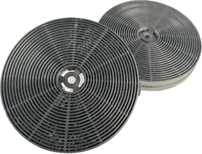 Two charcoal filters for a range hood or similar appliance.