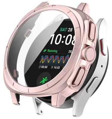 Obrázek produktu pro Pro Samsung Galaxy Watch 7 44mm Plastové pouzdro na chytré hodinky + ochranné tvrdé sklo Pink