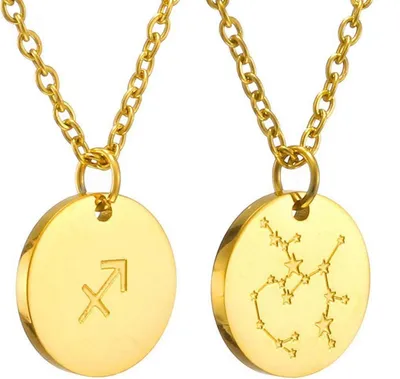 Produktbild von AFSTALR Sternzeichen Kette Gold Schütze Edelstahl 28 Karat Gold für Damen