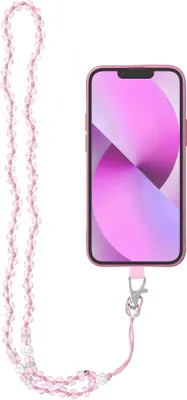 Immagine prodotto di Ciondolo con perline compatibile con smartphone / lunghezza del cavo 74 cm (37 cm in un anello) / per il collo - rosa chiaro