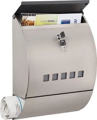 Produktbild von Famanu Briefkasten mit Zeitungsfach - Edelstahl