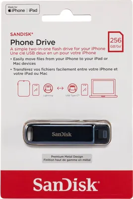 Obrázek produktu pro SanDisk iXpand, 256 GB, USB Type-C / Lightning, 3.2 Gen 1 (3.1 Gen 1), 90 MB/s, Kloub, Modrá