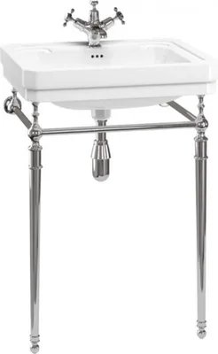 Produktbild von Casa Padrino Jugendstil Stand Waschtisch Weiß / Chrom Mod4 - Art Deco Waschbecken Barock Antik Stil