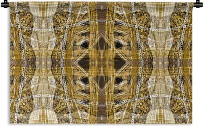 Produktbild von MuchoWow® Wandteppich Wandbehang Gold - Afrika - Muster - Tiere 60x40 cm Tapisserie Dekoration Wandtuch - Wanddekorationen