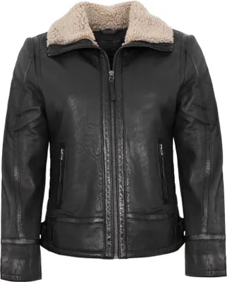 Produktbild von Mauritius - Damen Echtleder Lederjacke Lammnubuk Kunstfell anthracite