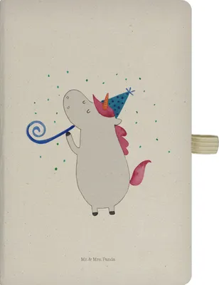 Produktbild von Mr. & Mrs. Panda Schreibheft Einhorn Party - Transparent - Geschenk, Tagebuch, Notizheft, Alkohol, Unicorn, Club, Einhörner, Journal, Glitzer, notizbuch, Geburtstag, Fest