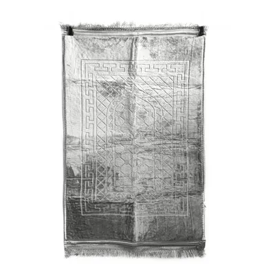 Produktbild von Muslimische Gebetsteppich, Islamische türkische gepolsterte Gebetsteppiche 80x120cm für Frauen und Männer Seccade Grau